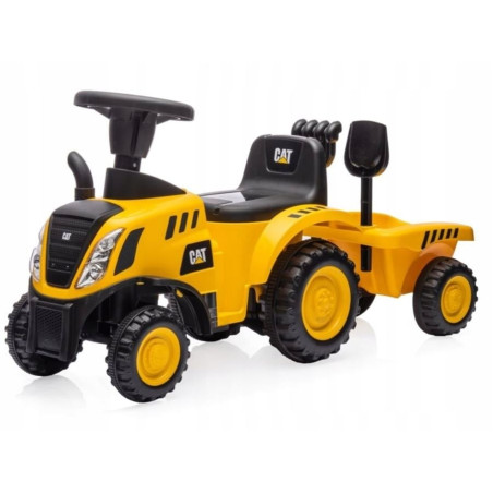 veicolo cavalcabile milly mally trattore con rimorchio cat giallo