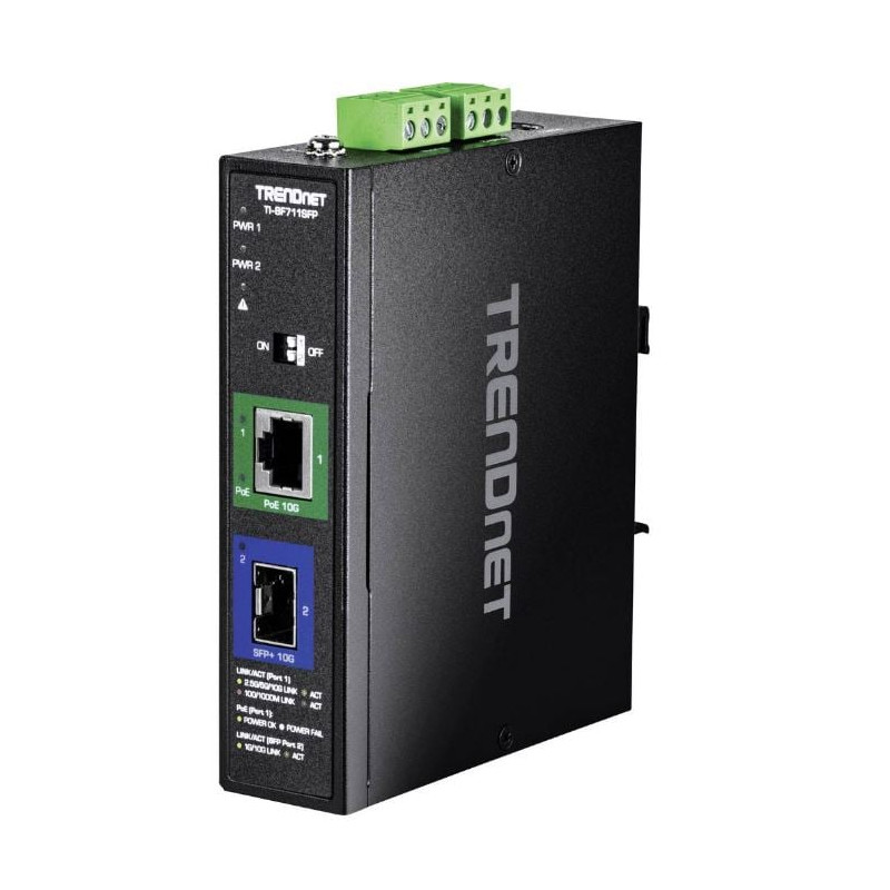 convertitore multimediale trendnet 10g sfp+ a 10g poe++ nero [ti-bf711sfp]