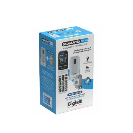 cellulare salvavita beghelli phone slv30 gps plus eco+band grigio