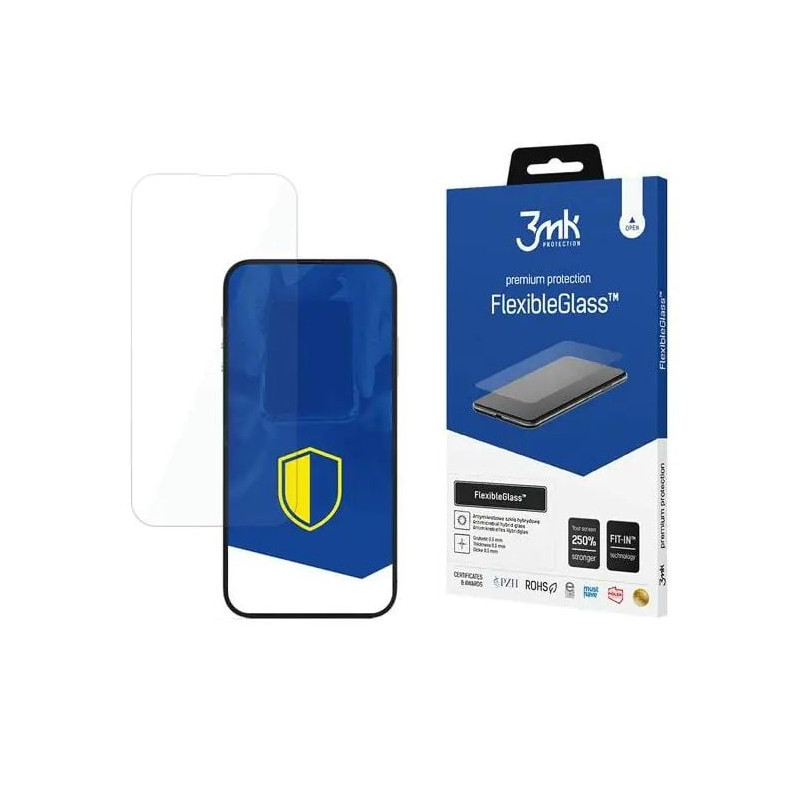vetro proteggischermo 3mk flexibleglass ibrido per iphone 14/14 pro