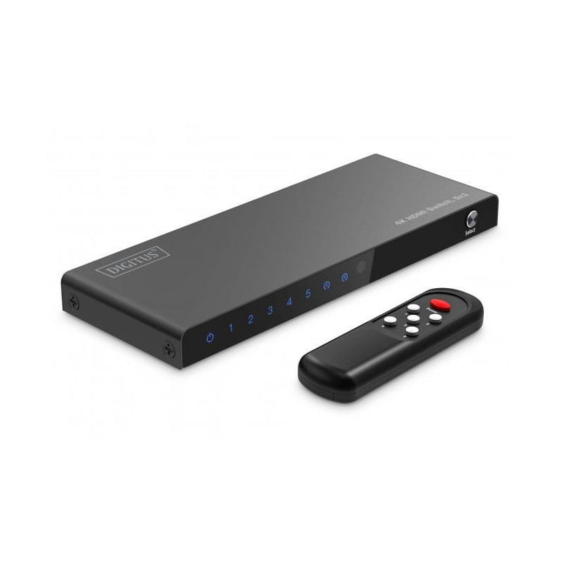 switch digitus 5 porte 4k hdmi 5x1 4k/60hz/hdcp 2.3/hdmi 2.0 nero