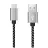 cavo techly usb-a maschio 2.0/usb-c maschio 3a 1m grigio/nero
