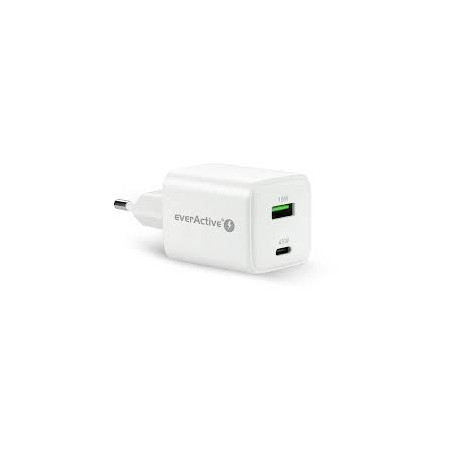 caricabatterie everactive gan sc-450q 1xusb/1xusb-c 45w bianco