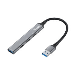 hub usb equip 128960 usb-a 4 porte usb 3.2 gen 1/2.0 5gbps grigio