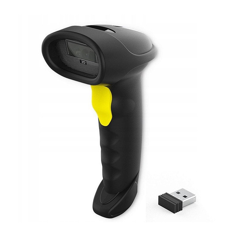 lettore di codici a barre/qr qoltec 50880 1d 2d usb/bluetooth nero/giallo
