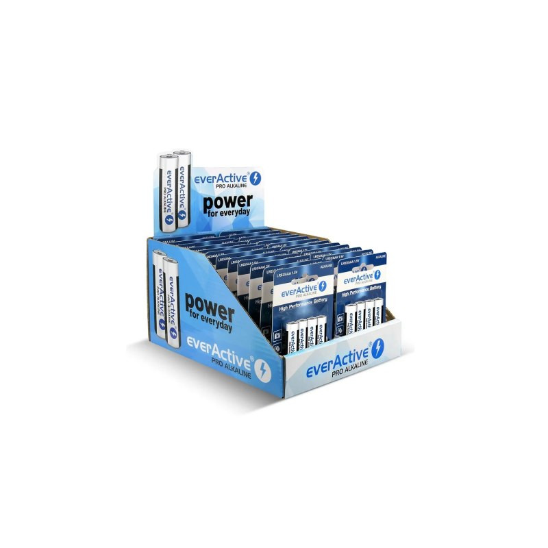 batterie alcaline everactive pro lr03/aaa 1250mah 1.5v 96pz [azeacub30000006]