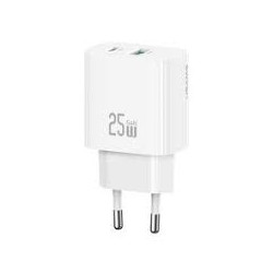 caricabatterie usams 25w 1xusb-a 1xusb-a bianco [azusatlusa01630]