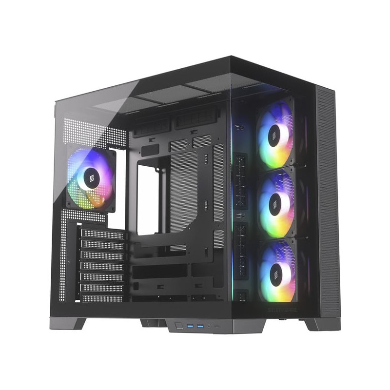 case silentware view a-rgb midi-tower atx nero [viewblack]