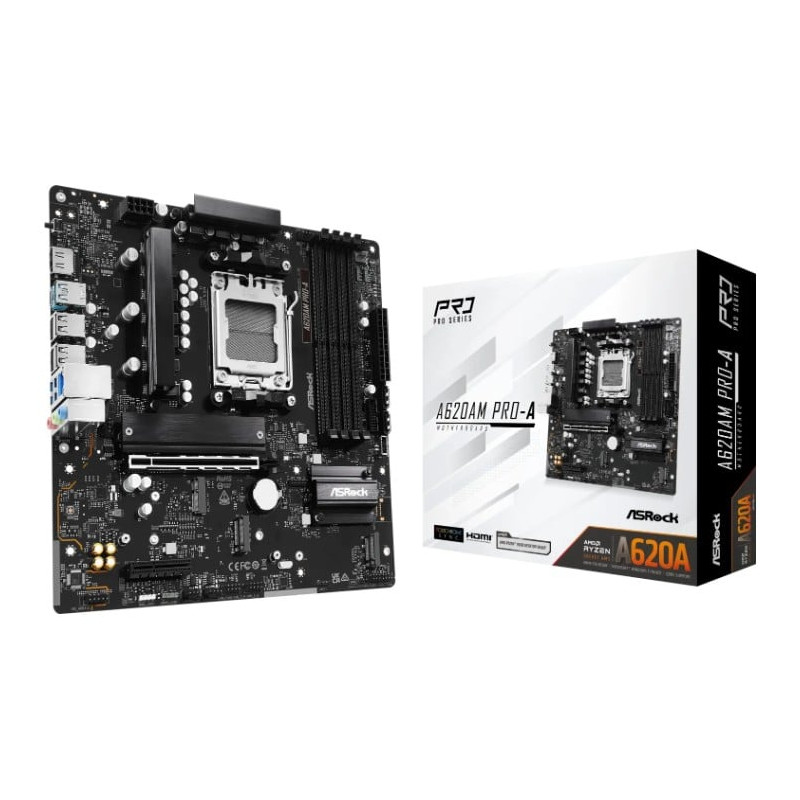 scheda madre amd asrock a620am pro-a am5 microatx 4x ddr5 nero