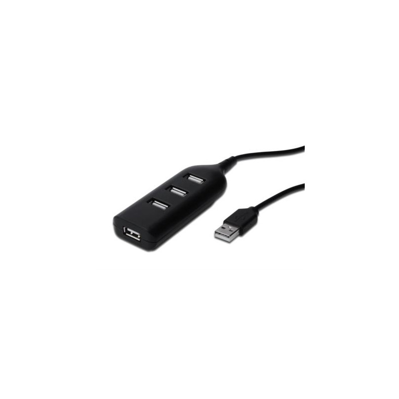 Hub usb digitus 4 porte usb 2.0 con cavo 30 cm [ab-50001-1]