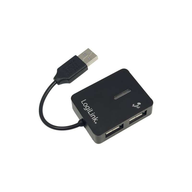 Hub usb logilink "smile" 4 porte nero [ua0139]