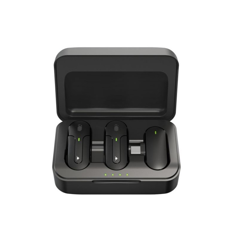 set mini microfoni lavalier white shark wireless con ricevitore 2pz