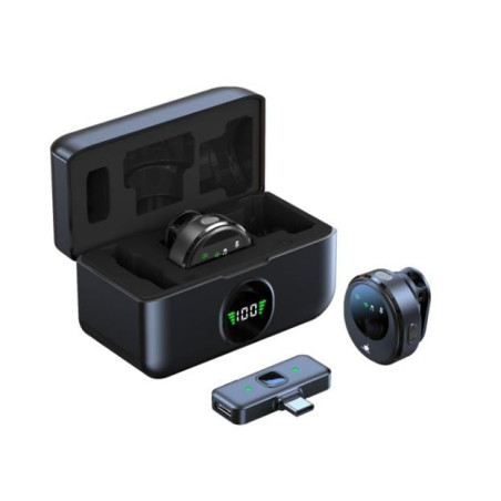 set mini microfoni lavalier white shark wireless con ricevitore 2pz