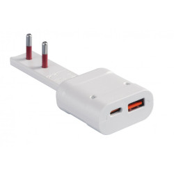 spina italiana rosi ultrapiatta usb a/c 10a 20w bianco