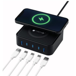stazione di ricarica techly wireless 65w nero