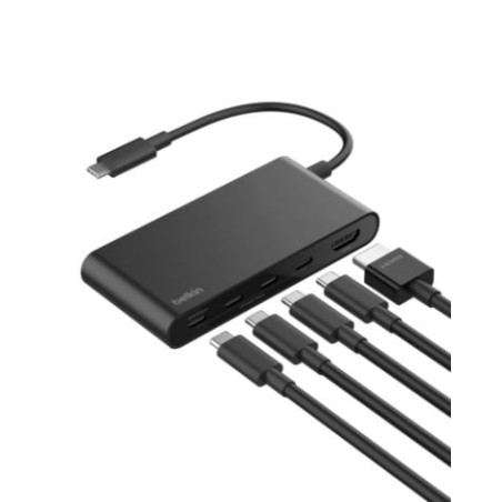 hub belkin usb tipo-c 5 porte con hdmi 4k a 60hz nero [avc021hqbk]