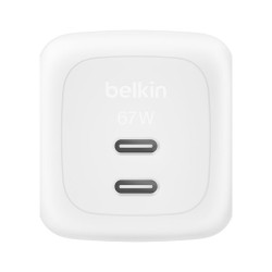 alimentatore da rete belkin wch020kqwh 2xusb-c 67w bianco [wch020kqwh]