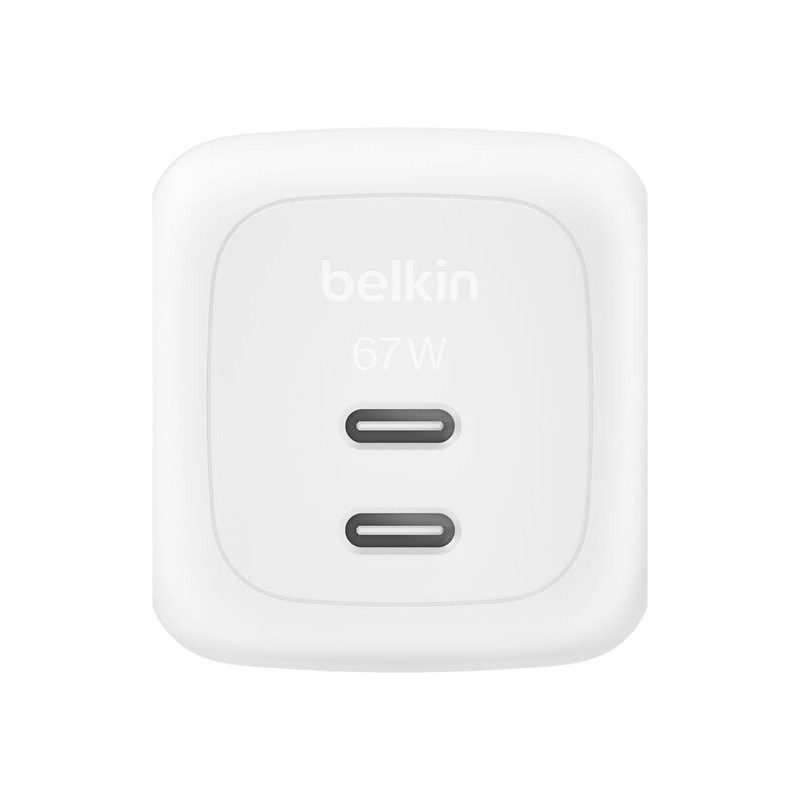 alimentatore da rete belkin wch020kqwh 2xusb-c 67w bianco [wch020kqwh]