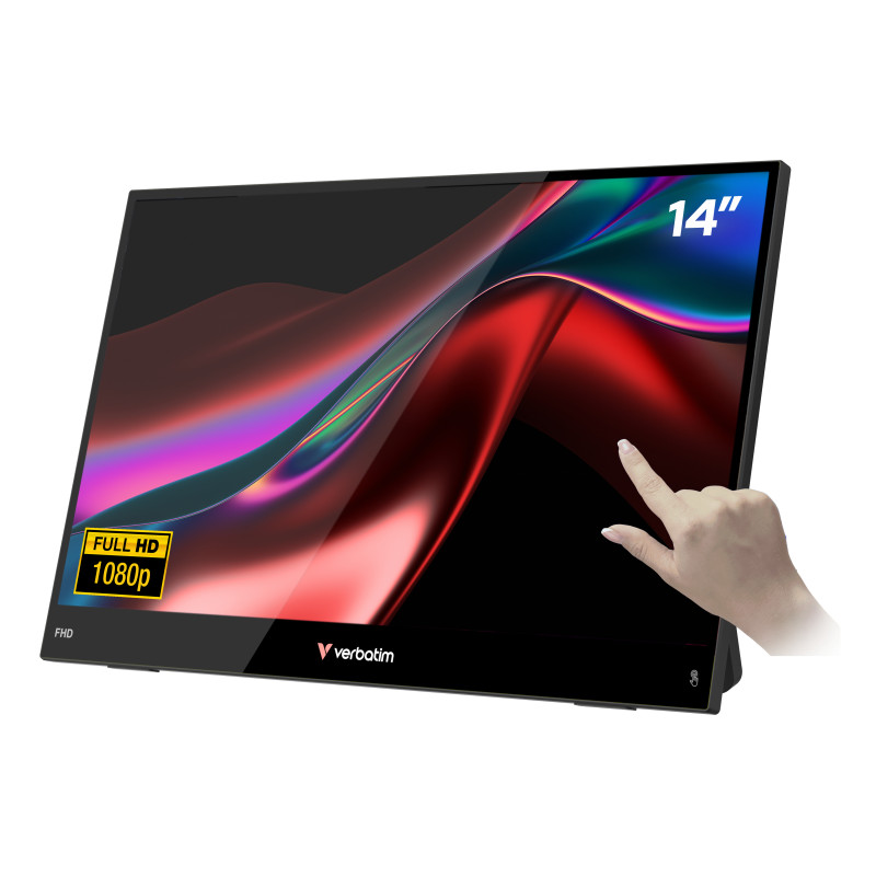 monitor touch 14" verbatim full hd 1920x1080 10ms classe a nero