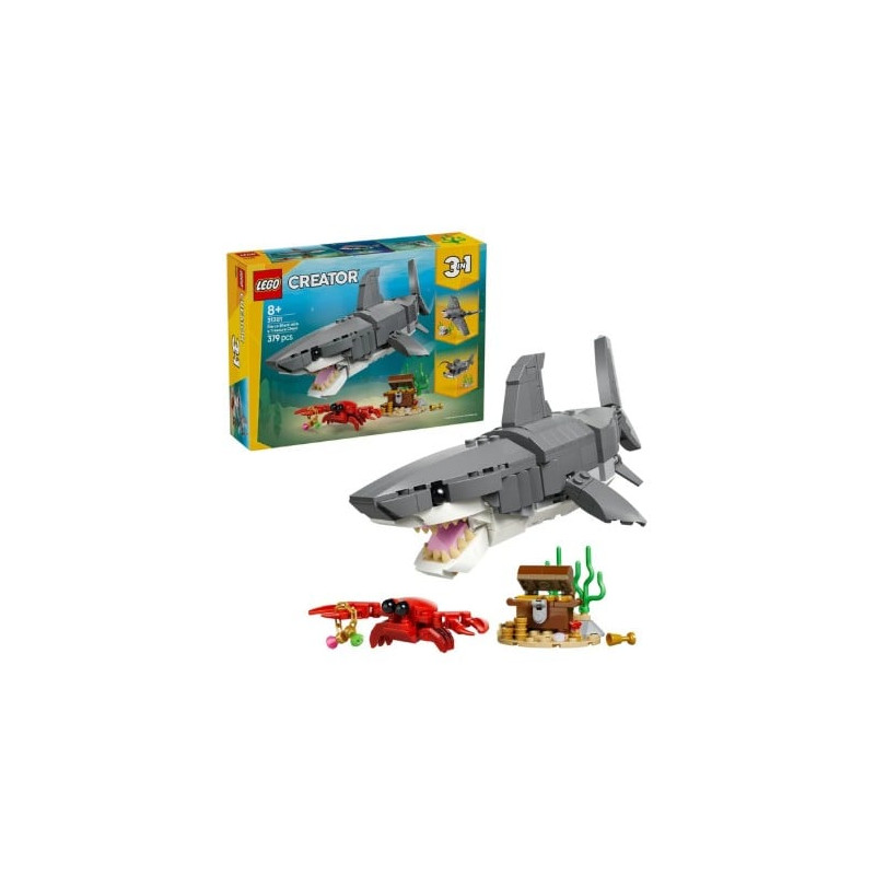 kit di costruzione lego creator 31381 squalo feroce con forziere