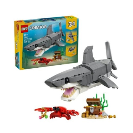 kit di costruzione lego creator 31381 squalo feroce con forziere