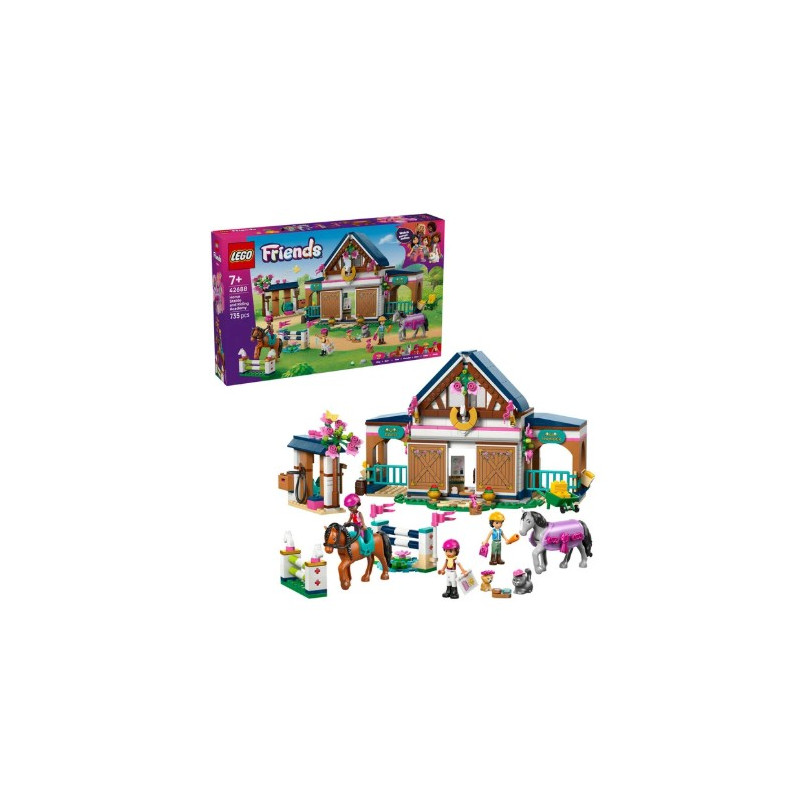 set di gioco lego friends 42688 scuderia e accademia di equitazione