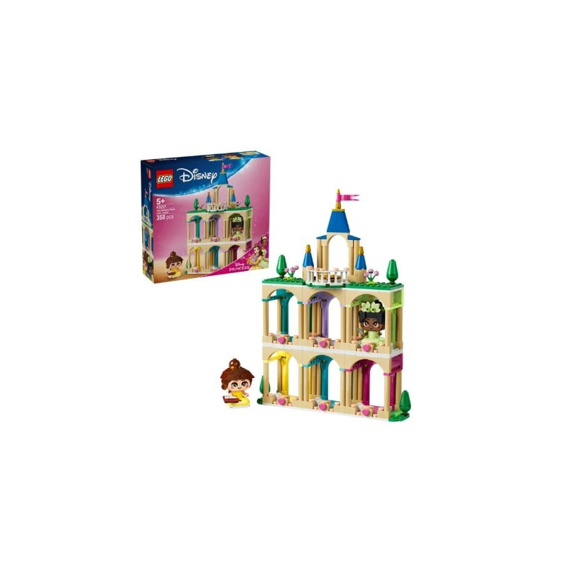 kit di costruzione lego disney 43291 mini belle e tiana con castello
