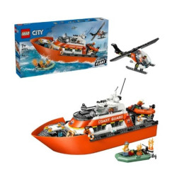 kit di costruzione lego city 60504 barca di salvataggio ed elicottero