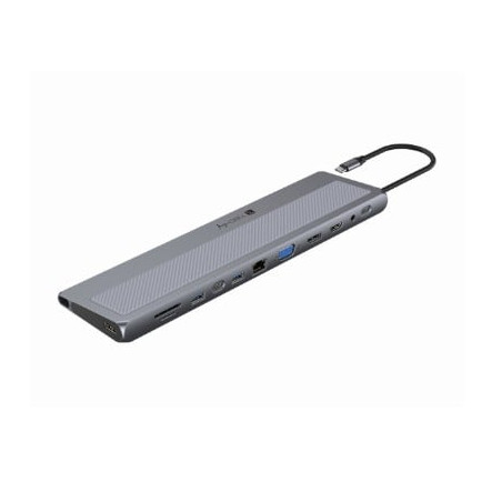 docking station techly iusb31c-dock12dphd2 usb-c 12in1 con