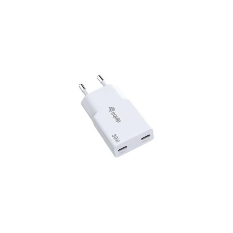 alimentatore da rete equip 245524 30w usb c/c bianco