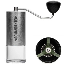 macinacaffe' comandante c40 mk4 lab series tigershark argento/nero