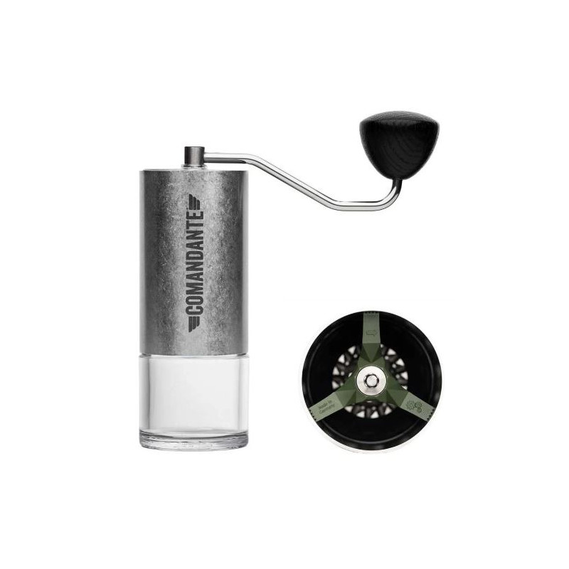 macinacaffe' comandante c40 mk4 lab series tigershark argento/nero