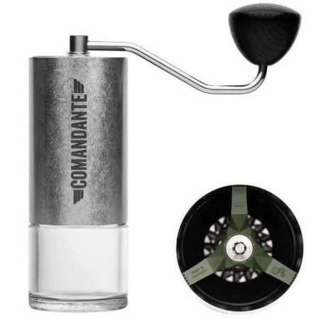 macinacaffe' comandante c40 mk4 lab series tigershark argento/nero