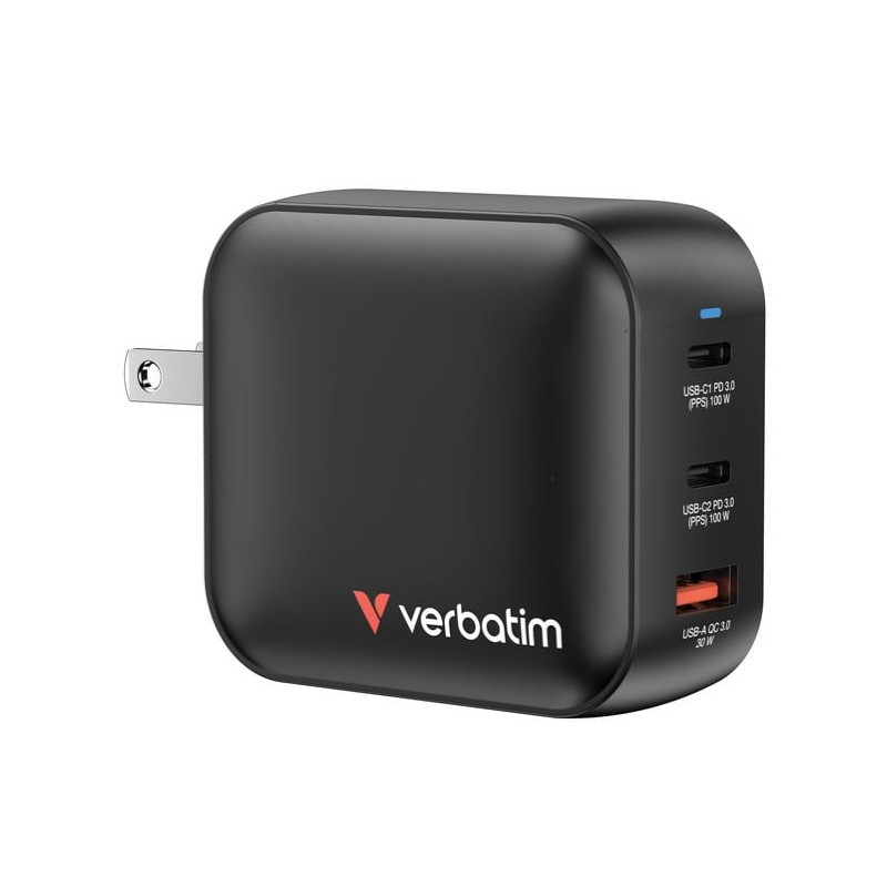 caricabatterie verbatim gan 100w universale nero [32230]