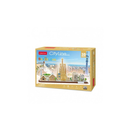 puzzle cubicfun 3d city line barcellona 186pz multicolore [wzcubd0uh020256]