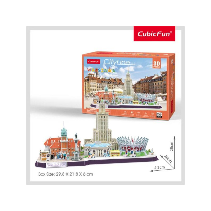 cubicfun - puzzle 3d, cityline warsaw [wzcubd0uh020271]