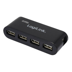 Hub usb logilink 4 porte con alimentatore nero [ua0085]
