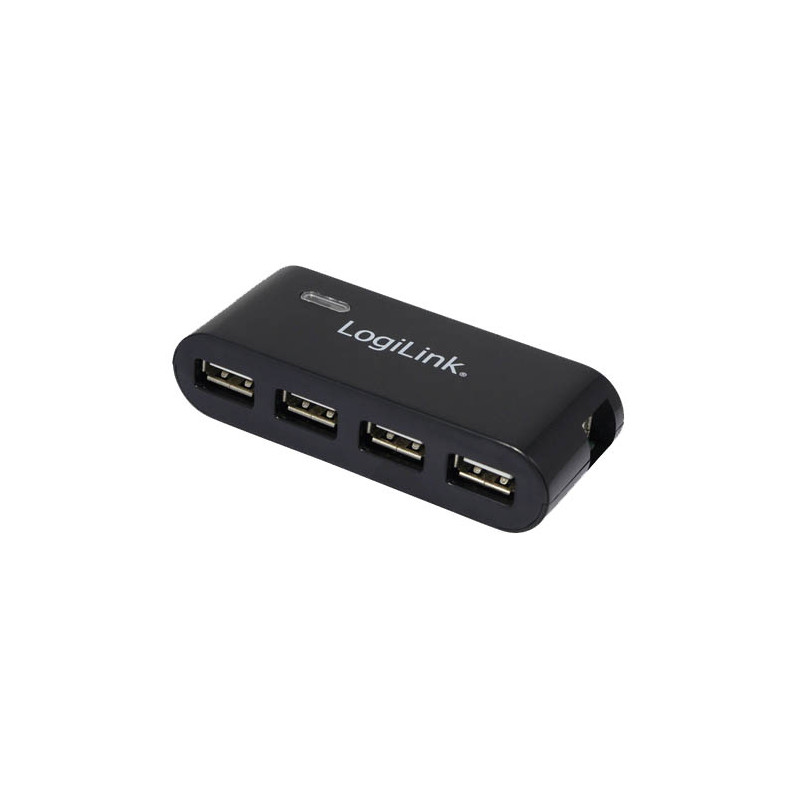 Hub usb logilink 4 porte con alimentatore nero [ua0085]