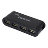 Hub usb logilink 4 porte con alimentatore nero [ua0085]