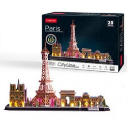 puzzle cubicfun city line parigi 3d led 115pz [wzcubd0uh005256]