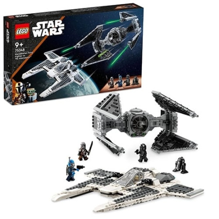 gioco da costruzione lego mandalorian fang fighter vs tie interceptor
