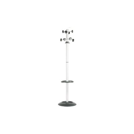 Appendiabiti ergosit totem 175cm a 8 posti con portaombrelli grigio/nero