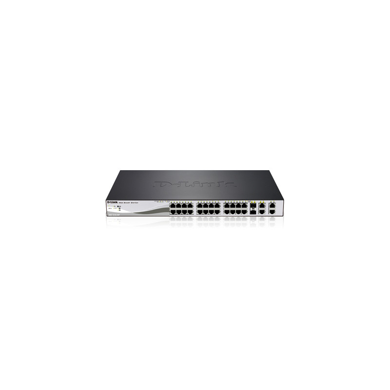 Switch d-link 24xgbit/2xge/2xsfp poe/snmp argento/nero [dgs-1210-28p]