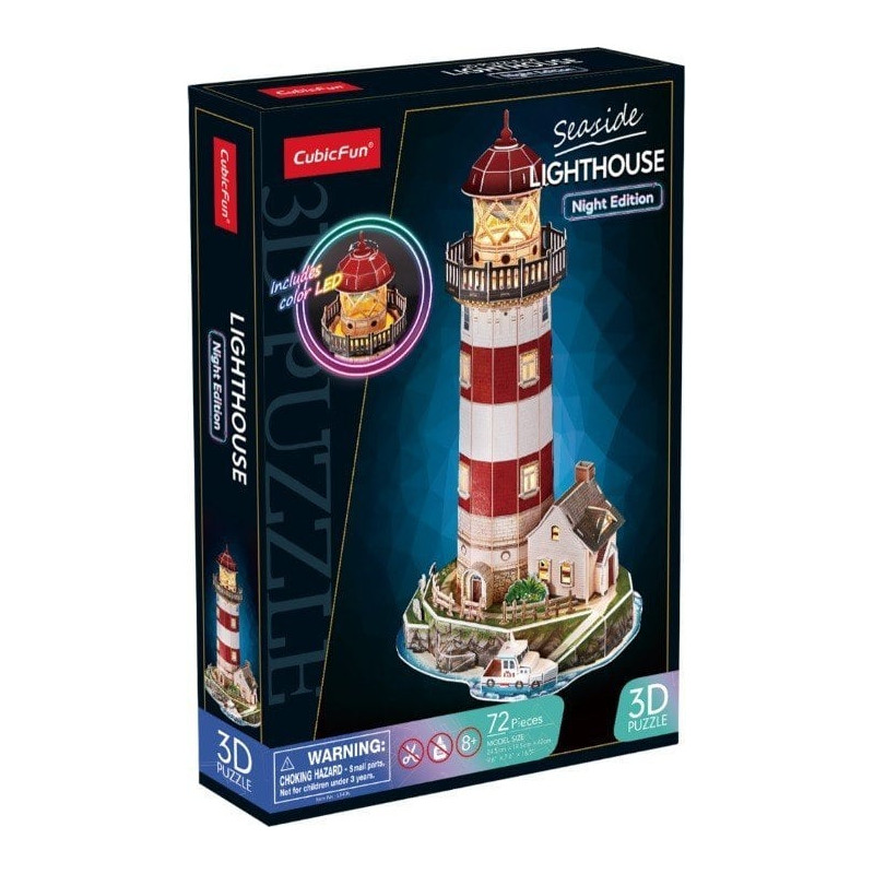 puzzle 3d cubic fun lanterna versione notturna multicolore 72pz [wzcubd0uh005409]