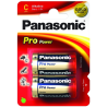 Pila panasonic 2 pz. mezza torcia c alcaline lr14 pro power