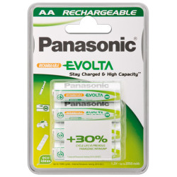 Pila ricaricabile panasonic 4 pz. aa stilo 1900 mah evolta hr6