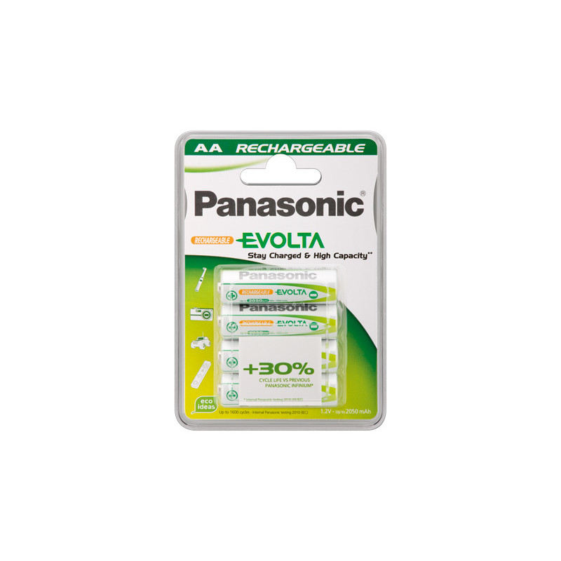 Pila ricaricabile panasonic 4 pz. aa stilo 1900 mah evolta hr6