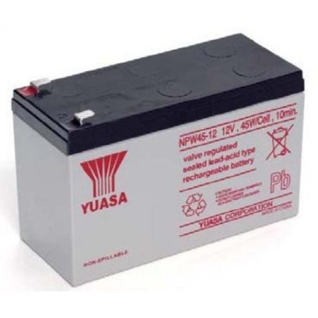 Batteria yuasa al piombo-acido per ups 12v 8,5ah, npw45-12