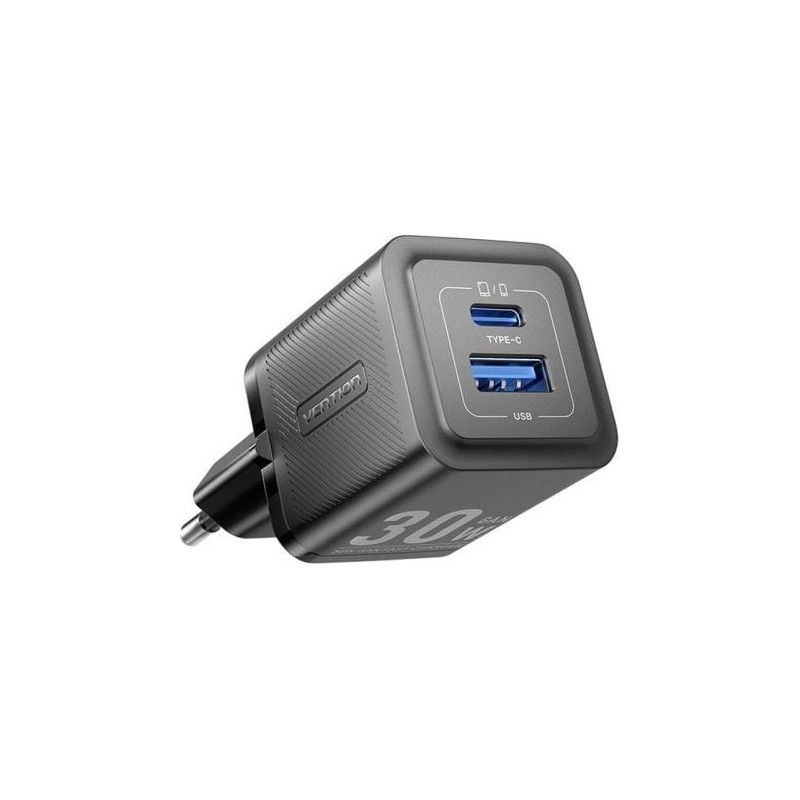 alimentatore da rete vention feqb0-eu gan 30w 1x usb-a +