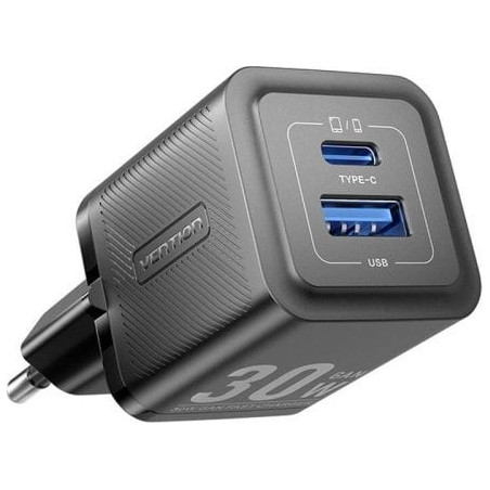 alimentatore da rete vention feqb0-eu gan 30w 1x usb-a +